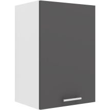 Esilo meuble haut de cuisine 40 cm 1 porte blanc, gris.