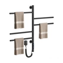 Esip - Handtuchheizkörper Elektrisch 80W Handtuchwärmer Elektrischer Badheizkörper 180°Drehung Handtuchhalter Heizkörper 45-70°C, 5 Stangen