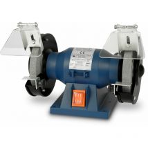 Eberth - 150 mm Esmeriladora de banco doble piedra (150 Vatios, 1x Muela gruesa y 1x Muela fina, Protección contra chispas, Soportes regulables para