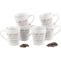 Kaffeebecher fakt 250ml Porzellan weiß/braun 6 St./Pack.