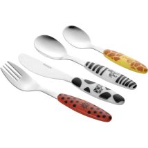 Esmeyer Safari - 4 Posate Per Bambini Safari In Acciaio Inox 18/0 Lucide, In Scatola Regalo Consigliato Per Bambini Dai 3 Anni In Su