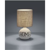 Iperbriko - Esna Sobremesa Cerámica 'home' y Pantalla Cappuccino Ø16 cm Trio Lighting
