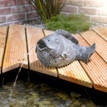 Esotec - Wasserspeier mit Solarpumpe fisch Teichfigur Gartenfigur H=22cm 101665