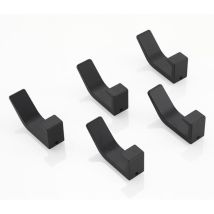 Briller - Espace Aluminium Cuisine Salle De Bains Toilette Crochet Porte-manteau Nordic Black Free Punch Patère Noir 5 Pièces