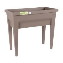 Espace potager avec table City Veg&Table - 73 x 38,5 x h 68 cm - 57 l - Taupe - EDA