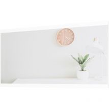 Mirakemueble - Espejo Alice para Pared de Melamina en Color Blanco con Moldura y Herraje Incluido 97x51x2 cm