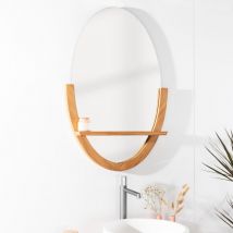 Wanda Collection - Espejo Anita ovalado de teca maciza para cuarto de baño