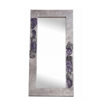 Duehome - Espejo artesanal Texturas Plata - Lila 150x70
