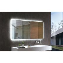 Bernstein - Espejo rectangular luminoso led de aluminio para cuarto de baño - 2073 - 140 x 70 x 3cm (ancho x alto x fondo)