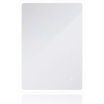 Aqrau - Espejo de baño led rectangular con esquinas redondeadas, blanco frío, 60×80 cm