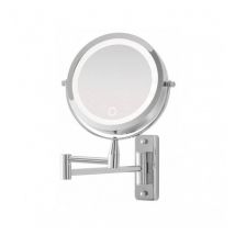 Feridras - Espejo de pared cromado con led d:17cm - Idroclic