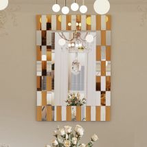 Luvodi - Espejo de Pared Decorativo, Espejo de Entrada Moderno de 70x100cm Rectangular Cristal hd para Hogar Recibidor Pasillo Salón