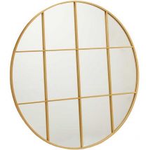 Giftdecor - Gift Decor Espejo de Pared Redondo Dorado Metal (100 x 2,5 x 100 cm)