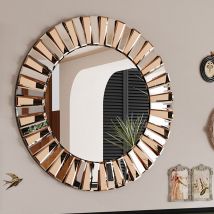 Espejo Decorativo de Pared para Pasillo Espejo Artístico Elegante para Entrada Recibidor 80x80 cm