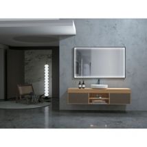 Mice Collection - Miroir avec lumière led périmétrique intégrée au cadre pour dressing, salle de bain, maquillage or brossé - anti-buée et capteur de