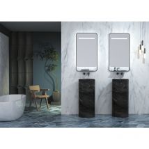 Mice Collection - Miroir lumineux led pour salle de bain dressing avec chargeur mobile - puissant double éclairage périmétrique et frontal - triled