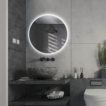 LEDIMEX LOND004/60 LONDRES Espejo LED Redondo Contorno Arenado Cromo 60 cm - ref: LOND004/60