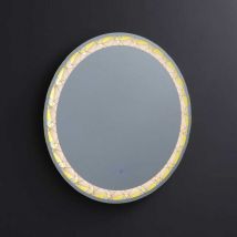 Miroir Rond Led 80Cm Bouton Tactile Coloré