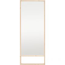 Decowood - Espejo de madera maciza tono natural de 160x80cm