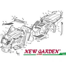 Esploso carrozzeria 102cm XT175HDE trattorino rasaerba Castelgarden ricambi 89 supporto angolare sinistro