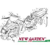 Castelgarden - Esploso carrozzeria 102cm XT190HDE trattorino rasaerba ricambi 82 copertura laterale sacco destra