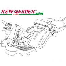 Esploso carrozzeria 72cm XF135HD trattorino rasaerba Castelgarden 2002-2013 3 copertura pedana grigio