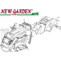 Esploso carrozzeria 84cm J135H trattorino rasaerba CASTELGARDEN 2002-13 ricambi 32 SUPPORTO CRUSCOTTO SINISTRO