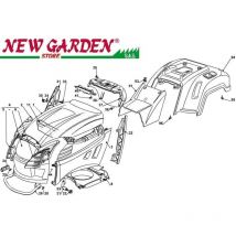 Castelgarden - Esploso carrozzeria trattorino rasaerba 98cm XD140 ricambi 2002-13 32 supp. cruscotto sinistro