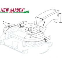 Castelgarden - Esploso protezioni convogliatore 122cm XX250HDE trattorino rasaerba 11 convogliatore posteriore