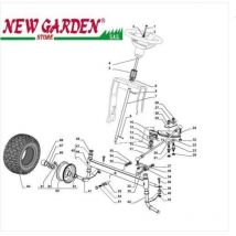 Castelgarden - Esploso sterzo trattorino SD98 L135BM ricambi 2002-13 39 tirante collegamento fuselli