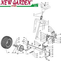 Esploso sterzo trattorino SD98 XD140HD ricambi Castelgarden 2002-13 15 piastrina
