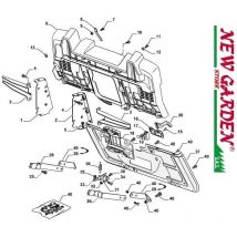 Castelgarden - Esploso telaio 84cm XDC135HD trattorino rasaerba 2002-13 Ricambi 2 perno