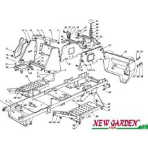 Esploso telaio trattorino rasaerba 98cm XD140 castelgarden Stiga ricambi 2002-13 10 supporto cruscotto centrale