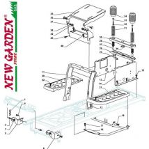 Castelgarden - Esploso telaio trattorino SD98 L135BM scarico laterale 2002-13 14bis supporto sedile sinistro