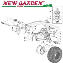 Castelgarden - Esploso trasmissione trattorino SD108 XDL190HD 2002-13 ricambi 33 leva