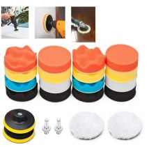 Versaillesfr - Esponja de pulido de 22 piezas, esponja para pulir coches con juego de adaptadores para pulir coches de 3 pulgadas