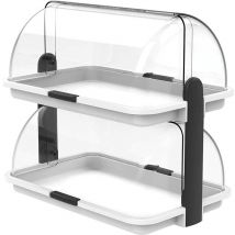 Biesse - Espositore da banco vetrina self service 2 piani doppia contenitore per vivande bar pasticceria b&b hotel ristoranti bianca