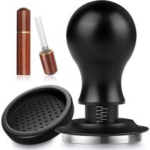 Espresso Tamper 51mm, Stainless Steel Coffee Press, Spring Loaded Espresso Tamper with Scale, Tamper Set for Coffee Machine with Silicone Pad and