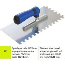 ESPŽüTULA inox dentada para adhesivo Sigma 49G 28x13 cm diente 10X10 mm