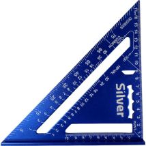 Silver - Esquinero de carpintería de aluminio 7" métrico – Herramienta precisa para medición y corte, ideal para trabajos de carpintería y