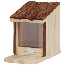 Esschert Design Eichhörnchenfutterhaus mit Rindendach aus 100 % fsc Tannenholz