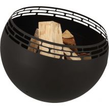 Feuerstelle Kugel Streifen Schwarz Esschert Design