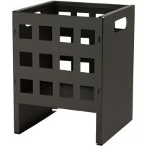 Esschert Design - Fallen Fruits Square Fire Pit Black Metal Basket Garden Heater & Firewood Box