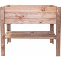 Mgc24 Hochbeet Mit Ablage 80x37,6x78cm Kiefernholz Dunkelbraun