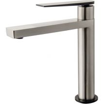 Essebagno - Allure Hoher Waschtischmischer In Edelstahloptik Und Schwarz
