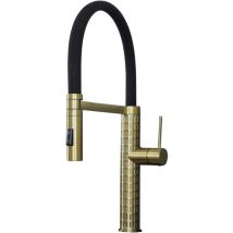 Essebagno - Architek Spültischmischer Mit Beweglicher Handbrause Gold Gebürstet