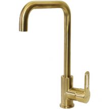 Essebagno Baltic Spültischmischer – gebürstetes Gold – Hochdruckarmatur – 346 mm hoch – 200 mm Auslaufbreite – Keramikkartusche – 5 Jahre Garantie