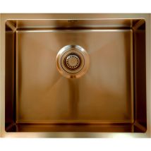 Essebagno - vier 1 cuve seule 55x45 Luisa en inox cuivre brossé