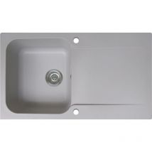 Essebagno - vier réversible 1 cuve 1 égouttoir Lisse résine gris