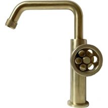 Essebagno - Indus Grifo de lavabo bajo oro cepillado